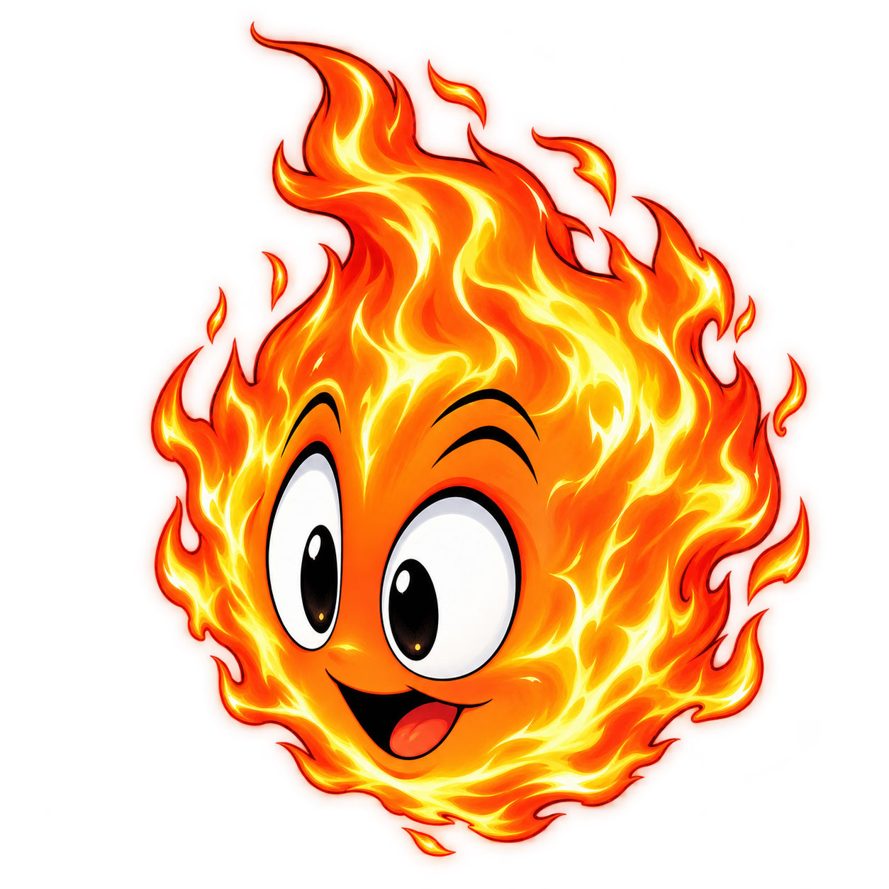 Flaming Head, a round orange face surrounded by golden flames