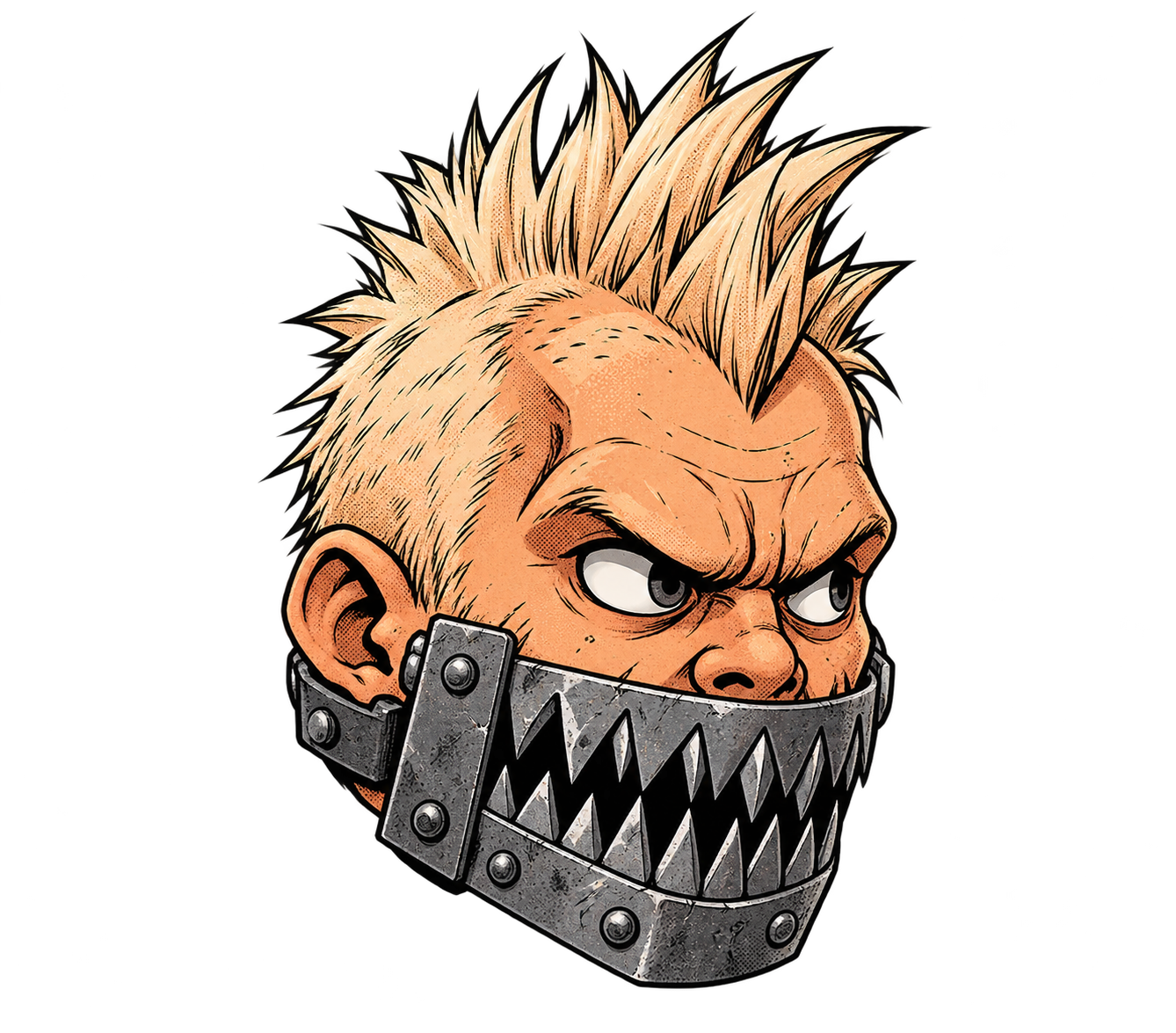Jaws O’ Death, a floating blond head with metal jaws.